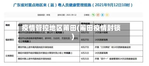 疫情管控地区莆田(莆田疫情封锁)-第2张图片