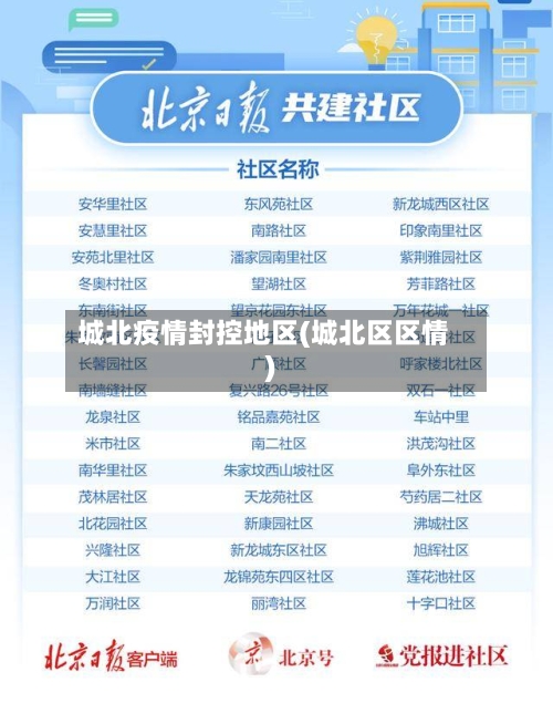 城北疫情封控地区(城北区区情)